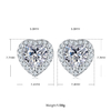 Light luxury heart-shaped S925 silver plated platinum Moissanite diamond pendant earring set 2